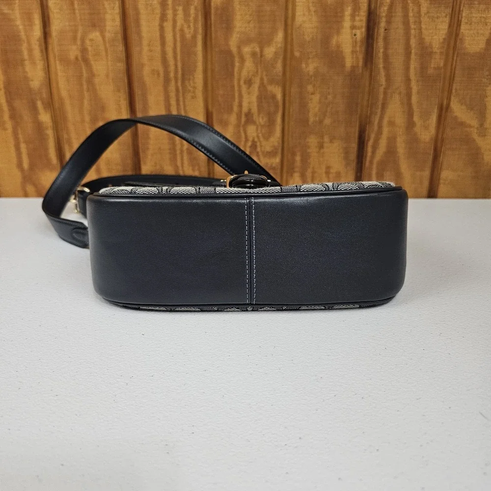 Coach Amelia Saddle Bag In Signature Jacquard Midnight Navy Cu998 Crossbody - Picture 9 of 13